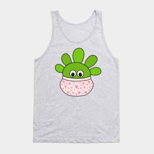 Cute Cactus Design #345: Opuntia Microdasys Cactus In A Cute Heart Pot Tank Top